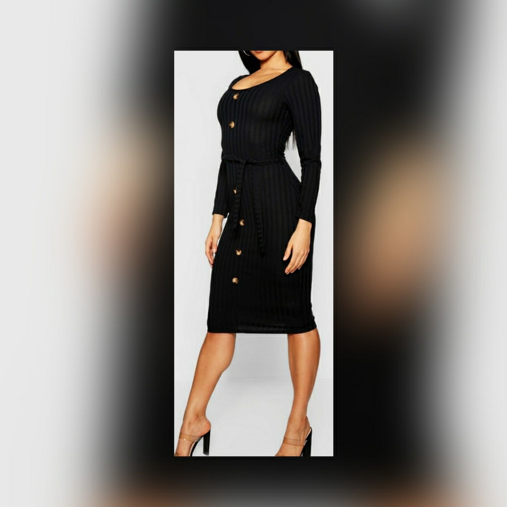 NWOT Long sleeve rib knit dress
